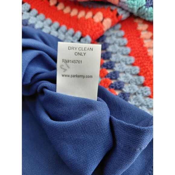 Anthropologie Parker Size S Sleeveless Multicolor Blues/Red Midi Crocheted Dress - Picture 10 of 10